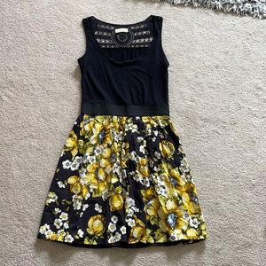 Black dress with yellow floral pattern!